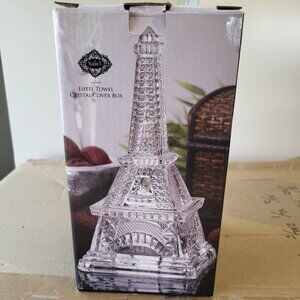 Godinger EIFFEL TOWER Crystal Cover Box BNIB 8" TALL "BIN E"